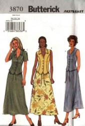 3870 EZ PRINCESS SS/ SLVLSS TOP, LONG SKIRT PATTERN 8-12, 14-18